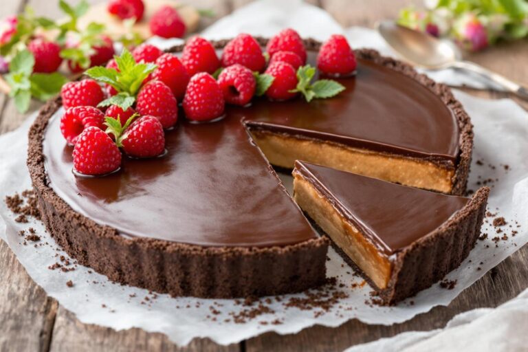 Cette tarte au chocolat et aux framboises de Laurent Mariotte va devenir votre dessert préféré de l'été à coup sûr !.jpg