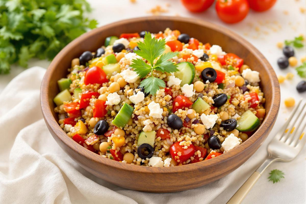 Salade complète aux céréales, légumes et fromage : recette savoureuse.jpg